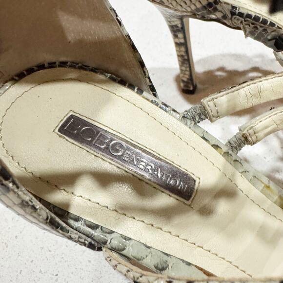 BCBGeneration snakeskin-print studded strappy heels Size 8 - Picture 8 of 10